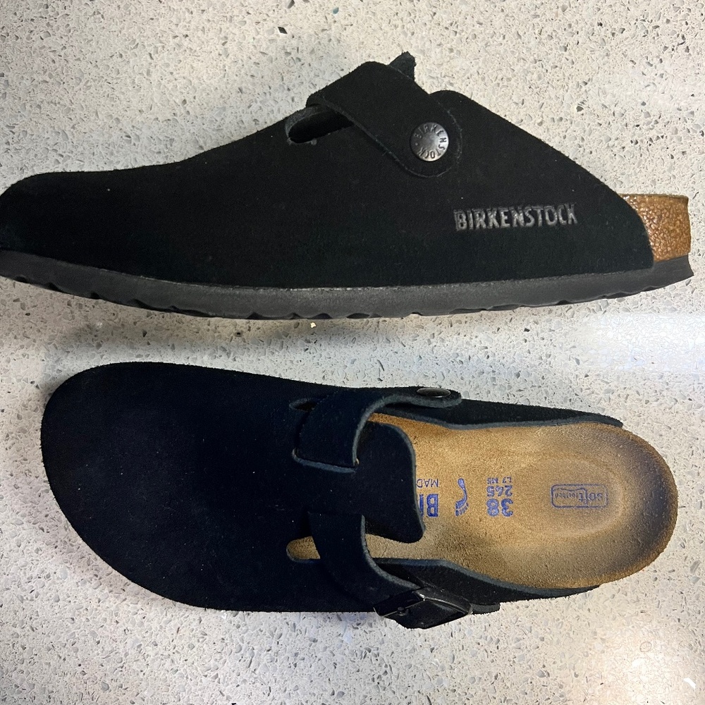 Birkenstock Mule -Black Suede leather Boston size 38